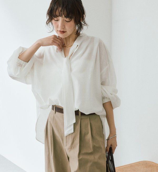  「予約【オンオフ使える】ナロータイブラウス」|シャツ・ブラウス|