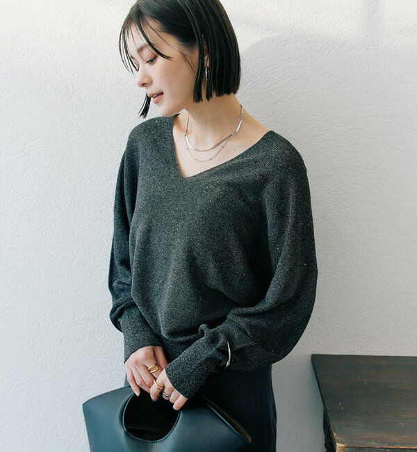  「【華やかな煌めき】ペーパースパングルニット」|ニット・セーター|