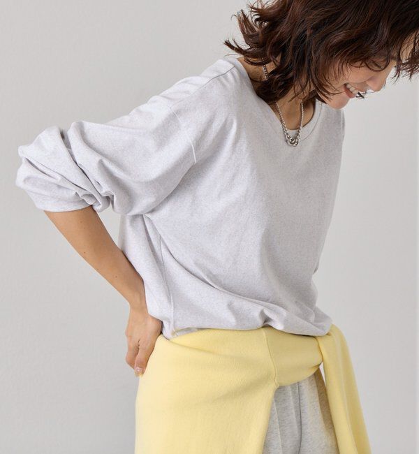  「【A・MONN(アモン)】オーバーロングTシャツ」|Tシャツ・カットソー|ライトグレー