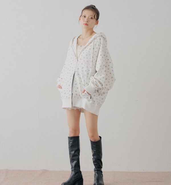  「花柄ルーズパーカー」|パーカー|