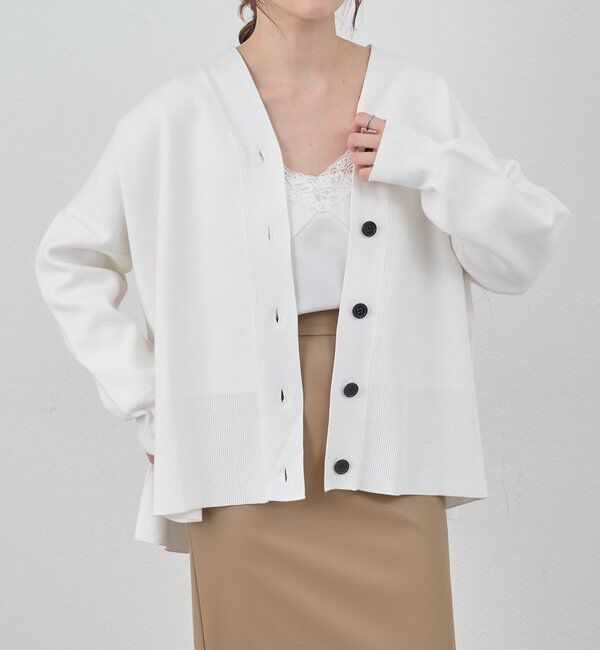  「【26SS予約】コットンスムースカーディガン」|カーディガン|