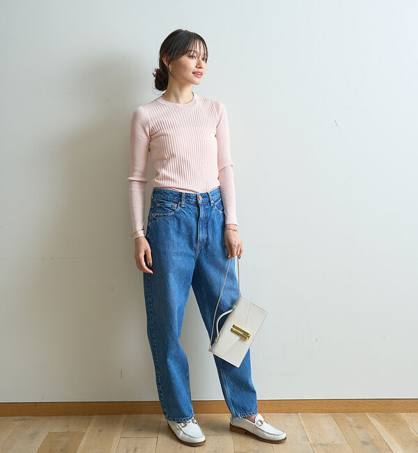 Rouge vif「シルク混ワイドリブプルオーバーニット」|ニット・セーター|