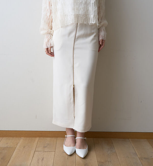 Rouge vif「【一部店舗限定】フロントZIPストレッチハイウエストスカート」|スカート|