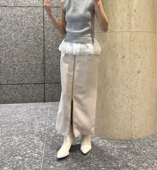 Rouge vif「【一部店舗限定】フロントZIPストレッチハイウエストスカート」|スカート|