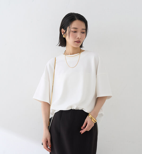 Rouge vif「【接触冷感】ストレッチダンボール半袖プルオーバー」|Tシャツ・カットソー|