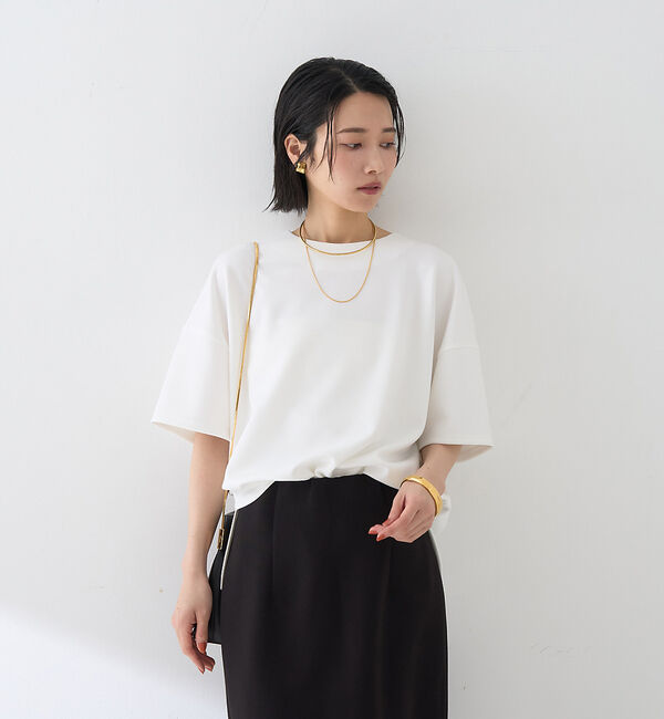 Rouge vif「【接触冷感】ストレッチダンボール半袖プルオーバー」|Tシャツ・カットソー|