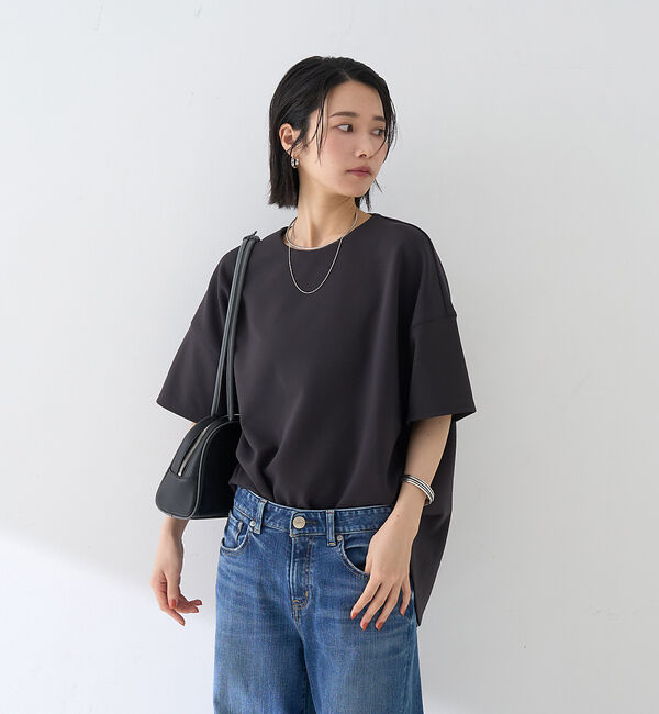 Rouge vif「【接触冷感】ストレッチダンボール半袖プルオーバー」|Tシャツ・カットソー|