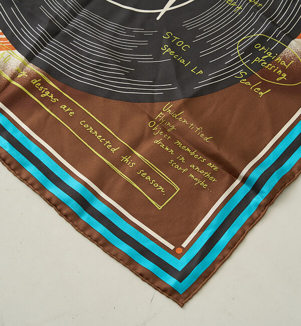 Rouge vif「【manipuri/マニプリ】レコード柄シルクスカーフ 65&times;65」|バンダナ・スカーフ|