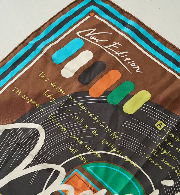 Rouge vif「【manipuri/マニプリ】レコード柄シルクスカーフ 65&times;65」|バンダナ・スカーフ|