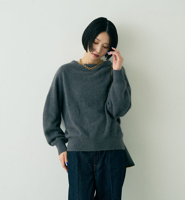 Rouge vif「ラクーン混ボトルネックニットプルオーバー」|ニット・セーター|