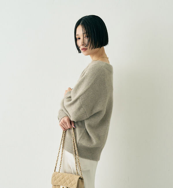 Rouge vif「ラクーン混ボトルネックニットプルオーバー」|ニット・セーター|