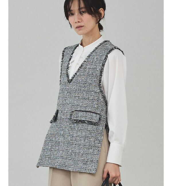 qualite「フロントラッフルブラウス」|シャツ・ブラウス|