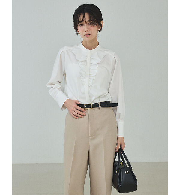 qualite「フロントラッフルブラウス」|シャツ・ブラウス|