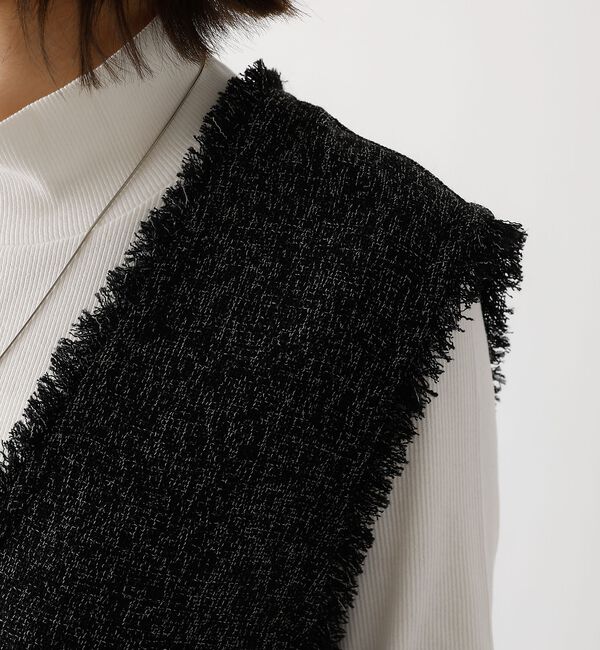 abahouse mavie「ツイードフリンジベスト」|ベスト・ジレ|