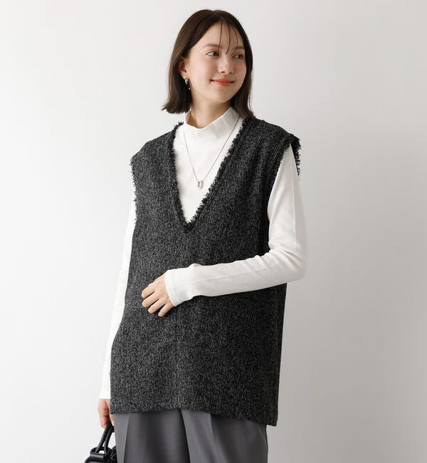abahouse mavie「ツイードフリンジベスト」|ベスト・ジレ|