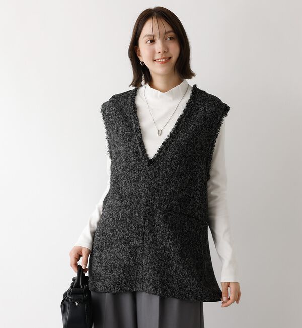 abahouse mavie「ツイードフリンジベスト」|ベスト・ジレ|