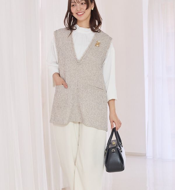 abahouse mavie「ツイードフリンジベスト」|ベスト・ジレ|