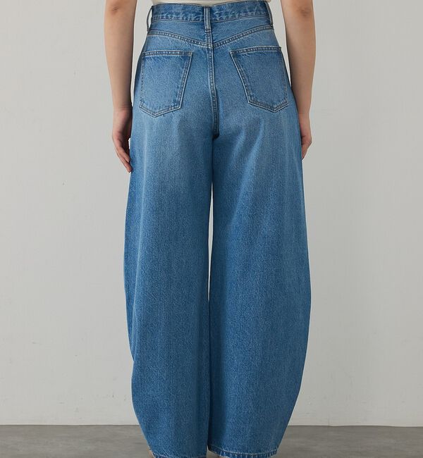 abahouse mavie「【オリジナル】ウォッシュドバレルジーンズ/大人カジュアル/カーブパンツ/春服【予」|デニム|