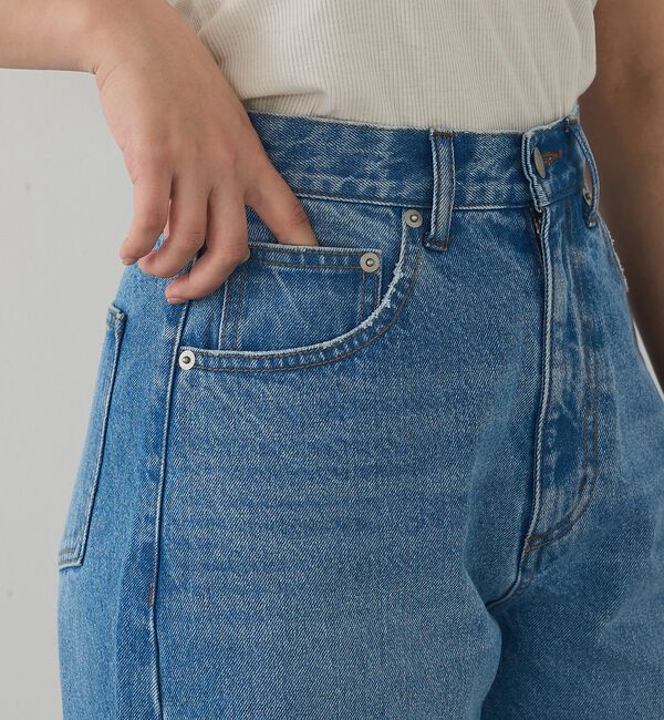 abahouse mavie「【オリジナル】ウォッシュドバレルジーンズ/大人カジュアル/カーブパンツ/春服【予」|デニム|