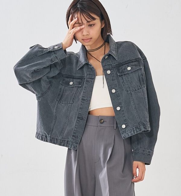 abahouse mavie「【オリジナル】デニムショートジャケット/バルーン袖/長袖/羽織/春服【予約】」|その他|