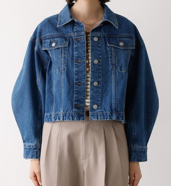 abahouse mavie「【オリジナル】デニムショートジャケット/バルーン袖/長袖/羽織/春服【予約】」|その他|