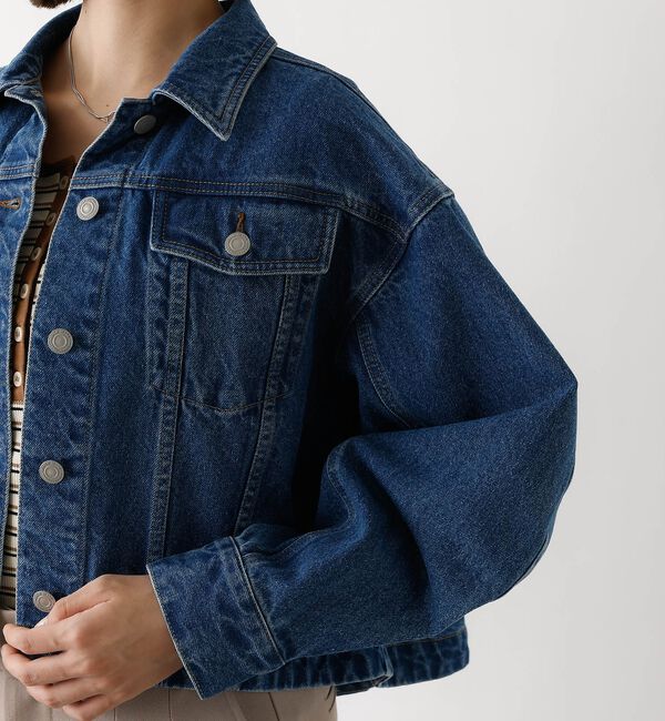 abahouse mavie「【オリジナル】デニムショートジャケット/バルーン袖/長袖/羽織/春服【予約】」|その他|