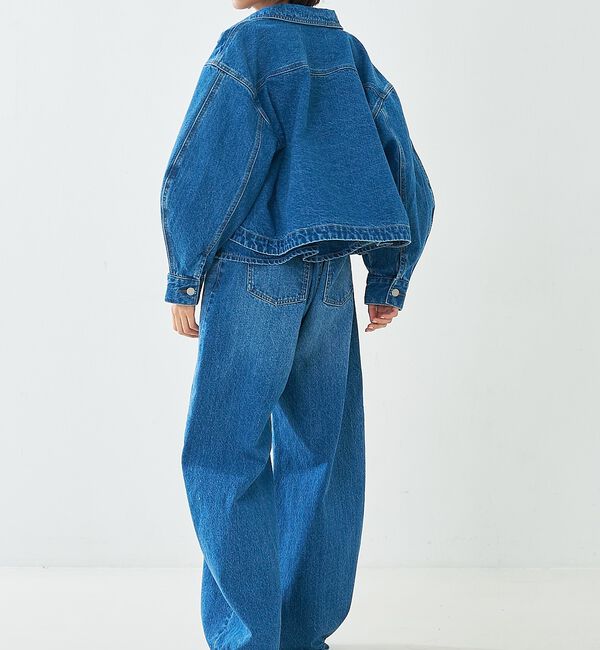 abahouse mavie「【オリジナル】デニムショートジャケット/バルーン袖/長袖/羽織/春服【予約】」|その他|