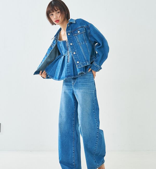 abahouse mavie「【オリジナル】デニムショートジャケット/バルーン袖/長袖/羽織/春服【予約】」|その他|
