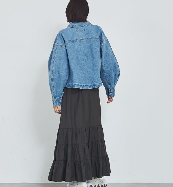 abahouse mavie「【オリジナル】デニムショートジャケット/バルーン袖/長袖/羽織/春服【予約】」|その他|