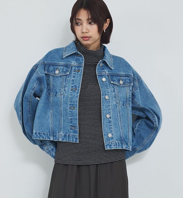 abahouse mavie「【オリジナル】デニムショートジャケット/バルーン袖/長袖/羽織/春服【予約】」|その他|