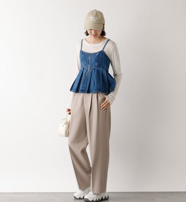 abahouse mavie「ウォッシュドデニムキャミ/レイヤード/バックリボン/春服/夏服【予約】」|キャミソール|