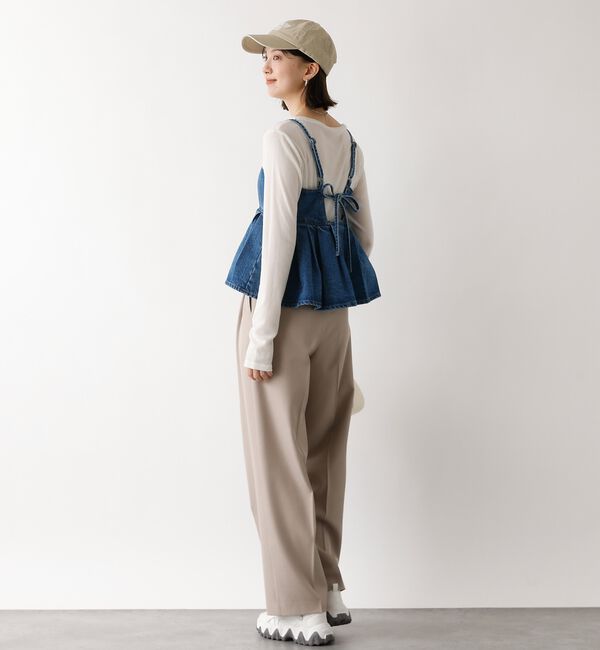 abahouse mavie「ウォッシュドデニムキャミ/レイヤード/バックリボン/春服/夏服【予約】」|キャミソール|