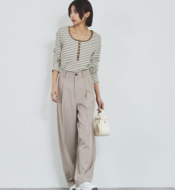 abahouse mavie「ボーダーヘンリーネックプルオーバー【予約】」|Tシャツ・カットソー|