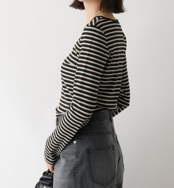 abahouse mavie「ボーダーヘンリーネックプルオーバー【予約】」|Tシャツ・カットソー|