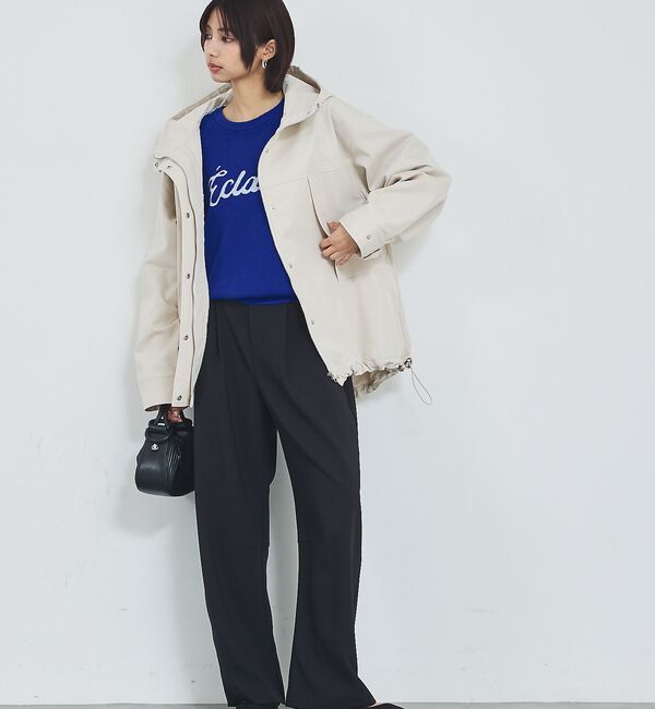 abahouse mavie「【ライトアウター】フーデッドブルゾン/春服/マウンテンパーカー/通勤/羽織り【予」|ブルゾン・スタジャン|