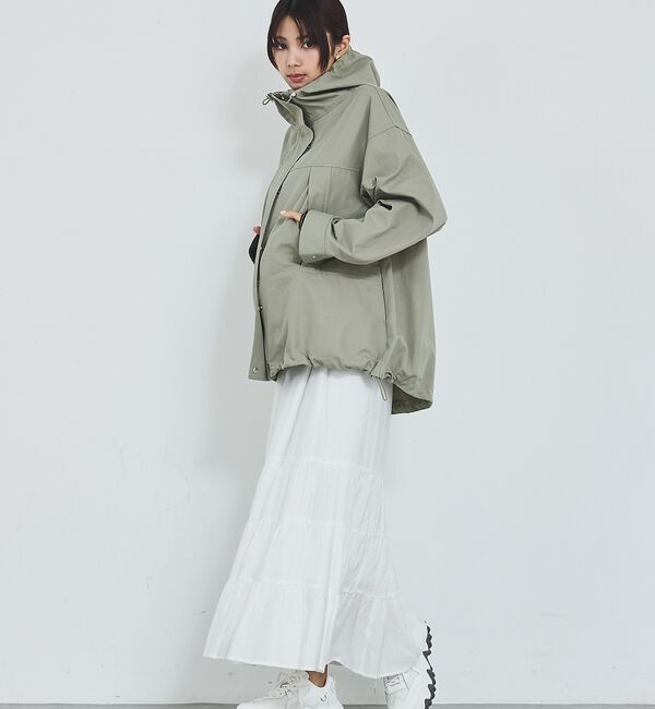 abahouse mavie「【ライトアウター】フーデッドブルゾン/春服/マウンテンパーカー/通勤/羽織り【予」|ブルゾン・スタジャン|