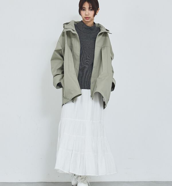 abahouse mavie「【ライトアウター】フーデッドブルゾン/春服/マウンテンパーカー/通勤/羽織り【予」|ブルゾン・スタジャン|