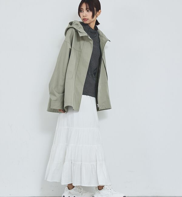 abahouse mavie「【ライトアウター】フーデッドブルゾン/春服/マウンテンパーカー/通勤/羽織り【予」|ブルゾン・スタジャン|