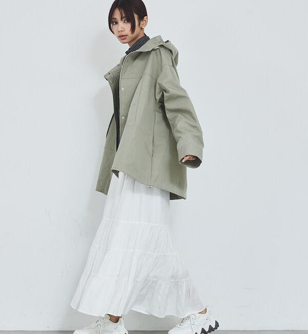 abahouse mavie「【ライトアウター】フーデッドブルゾン/春服/マウンテンパーカー/通勤/羽織り【予」|ブルゾン・スタジャン|