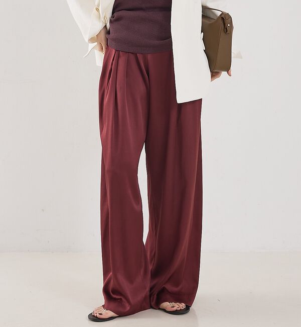 The Store by C' 「【COCUCA】ウォッシャブルシルクパンツ【予約】」|その他|ボルドー