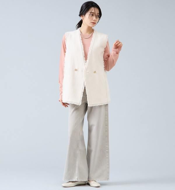 Liesse「スラブツイードフリンジジレ」|ベスト・ジレ|