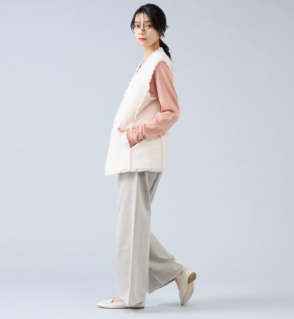 Liesse「スラブツイードフリンジジレ」|ベスト・ジレ|