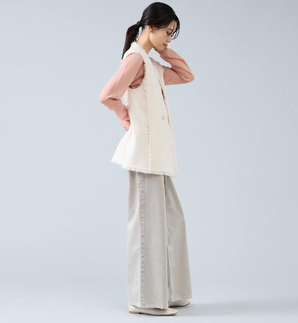 Liesse「スラブツイードフリンジジレ」|ベスト・ジレ|