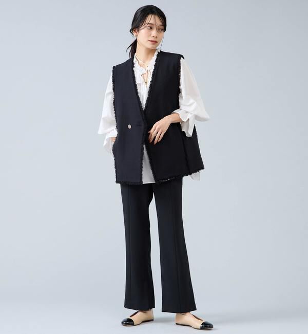 Liesse「スラブツイードフリンジジレ」|ベスト・ジレ|