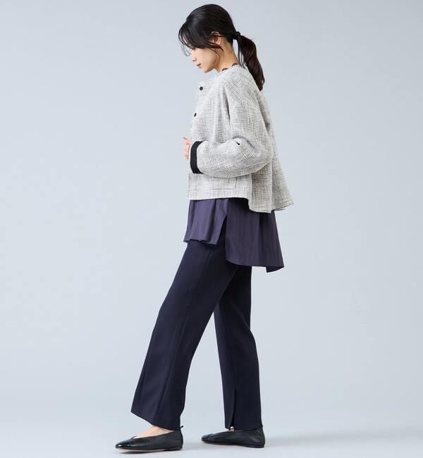 Liesse「ノーカラーツイードジャケット」|ノーカラージャケット|