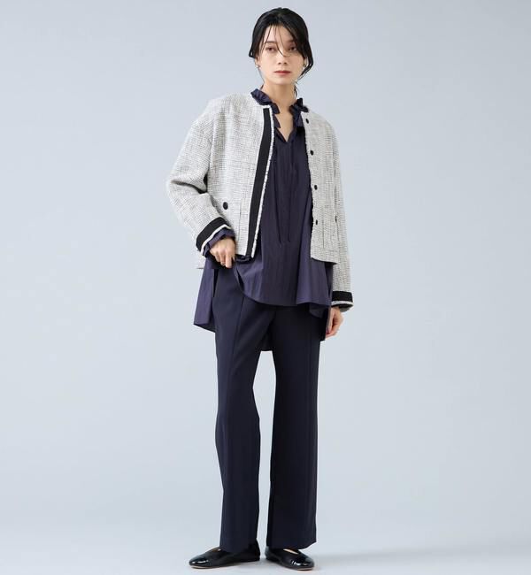 Liesse「ノーカラーツイードジャケット」|ノーカラージャケット|