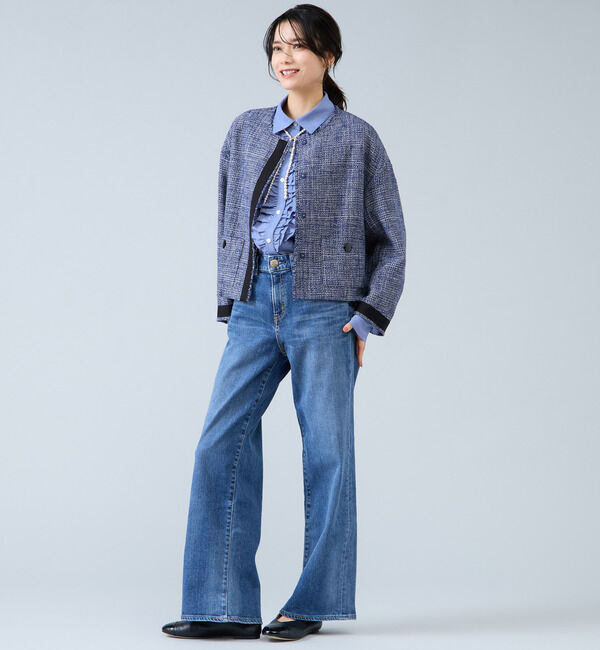 Liesse「ノーカラーツイードジャケット」|ノーカラージャケット|