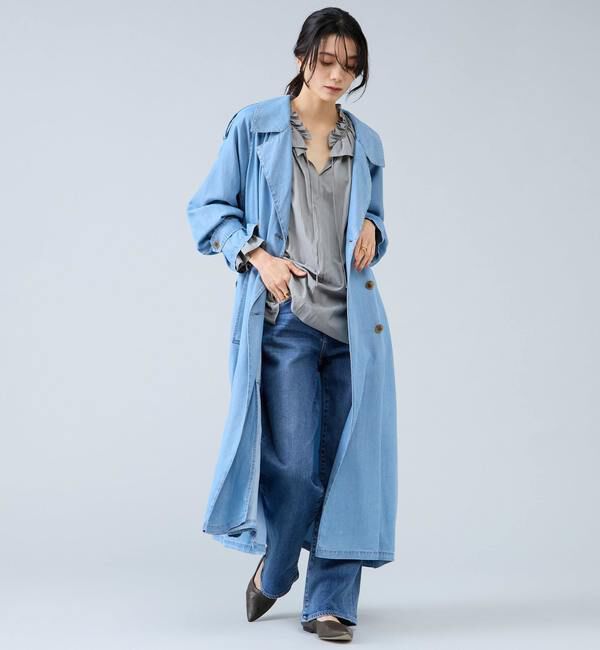 Liesse「テンセルデニムAライントレンチコート」|デニムジャケット|