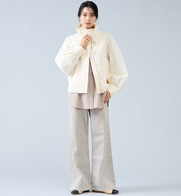 Liesse「シャンブレーフリルシャツブラウス」|シャツ・ブラウス|