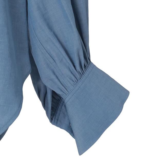 Liesse「シャンブレーフリルシャツブラウス」|シャツ・ブラウス|